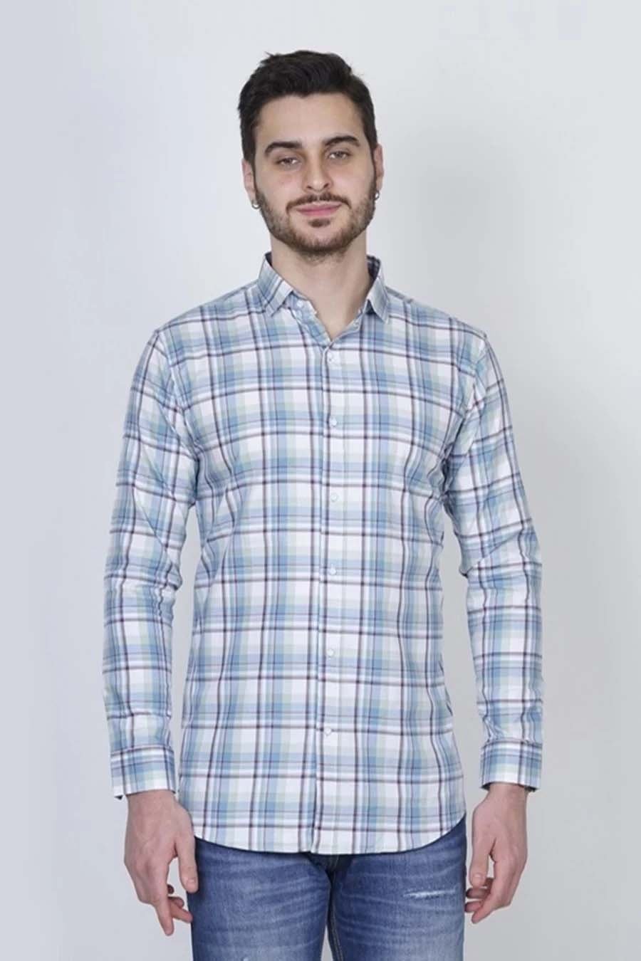 Blue Sky Check Shirt For Men