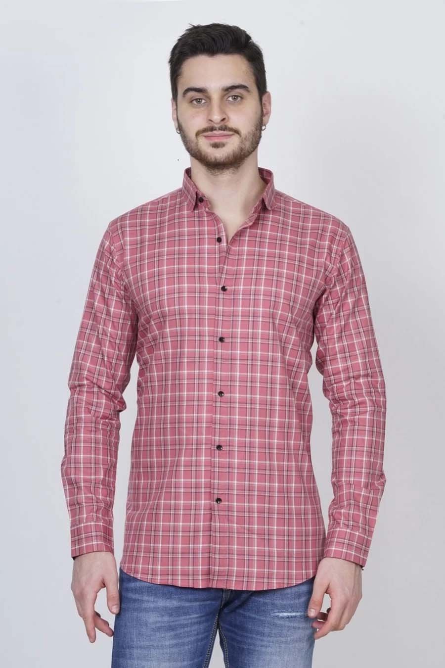 Carrot Check Shirt For Mens