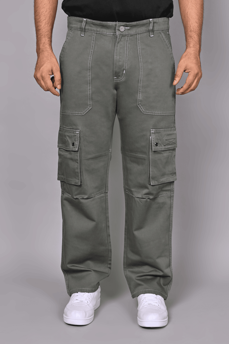 Dark Grey Cargo Pants For Mens