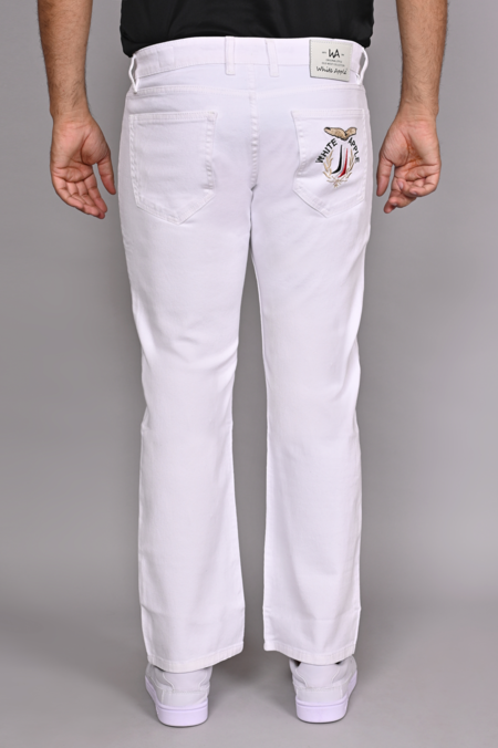 White Boot Cut Jeans For Mens