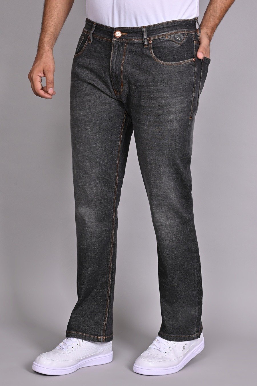 C-Black Boot Cut Jeans For Mens