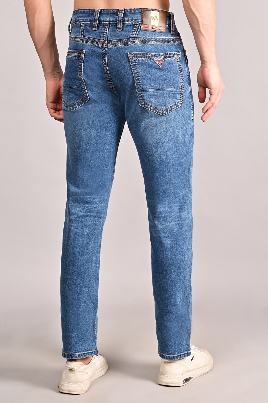 Blue Damage Carrot  Fit Jeans For Mens
