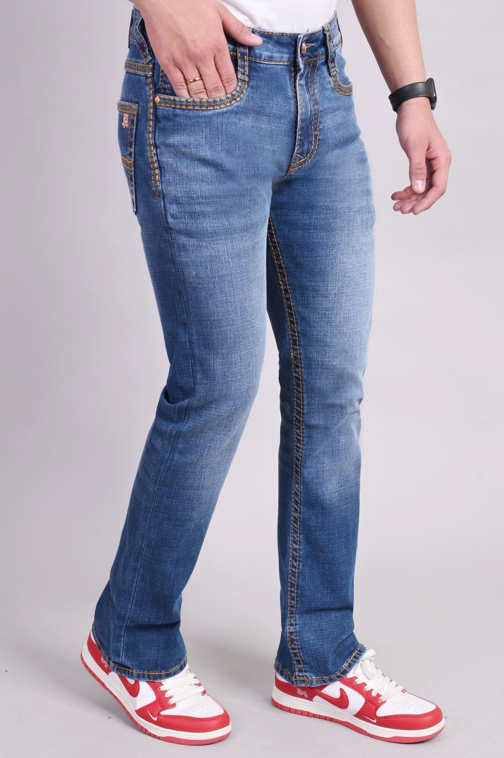 White Apple Blue Latest Bootcut Fit Men Jeans