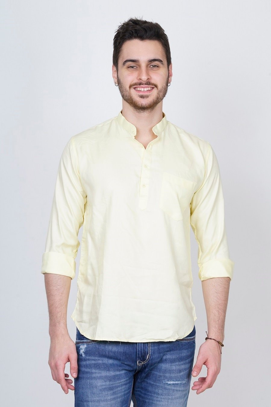 WHITE APPLE JNS SHORT KURTA FOR MEN