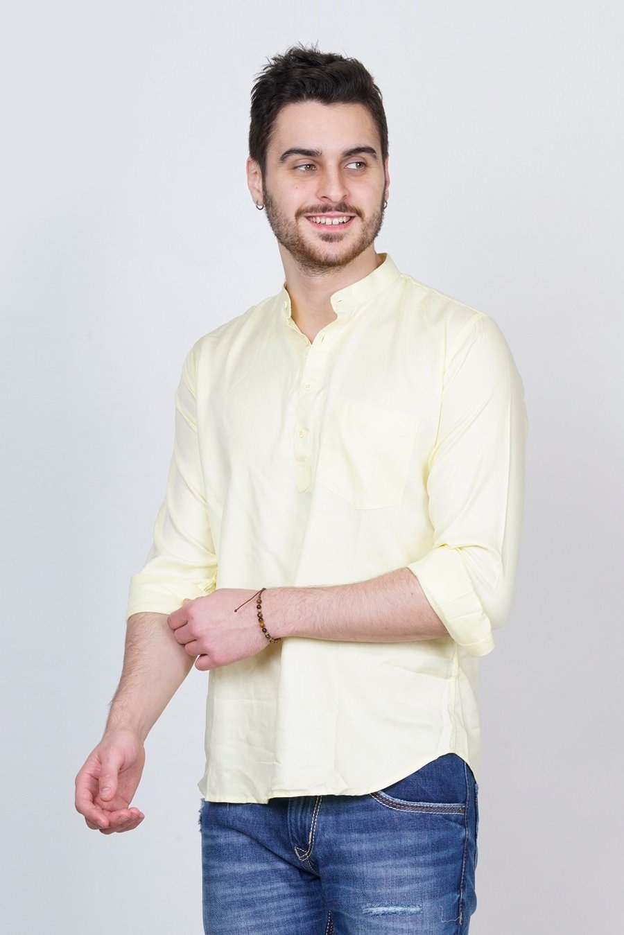 WHITE APPLE JNS SHORT KURTA FOR MEN