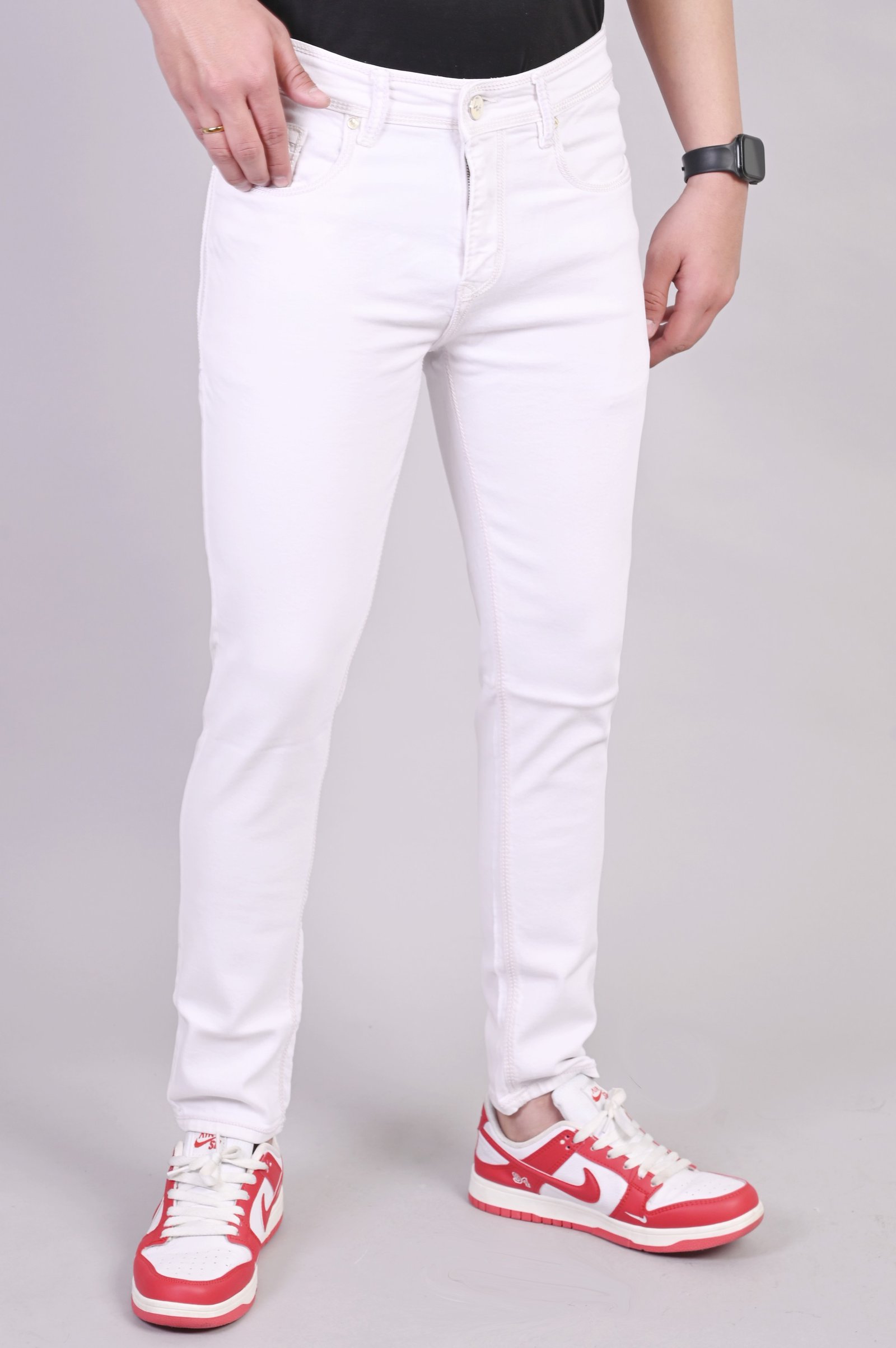 White Apple Ankle Fit White Unique Men Jeans