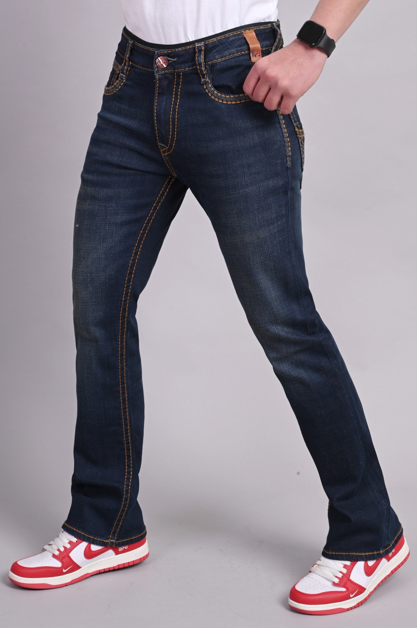 White Apple Blue Latest Bootcut Fit Men Jeans