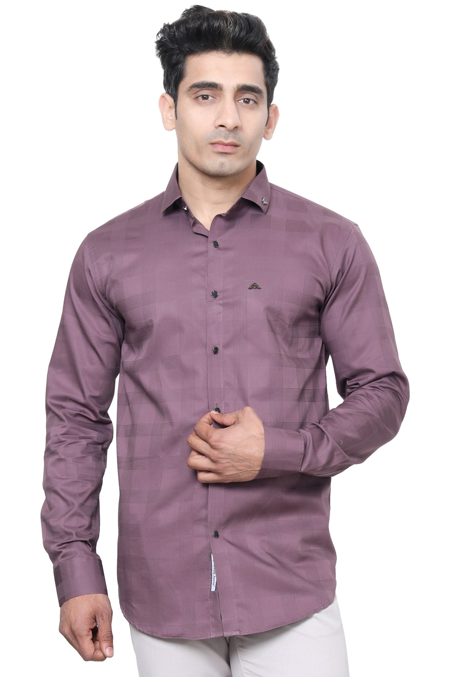 WHITE APPLE PREMIUM MEN SHIRT, PURPLE MEN CASUAL SHIRTS