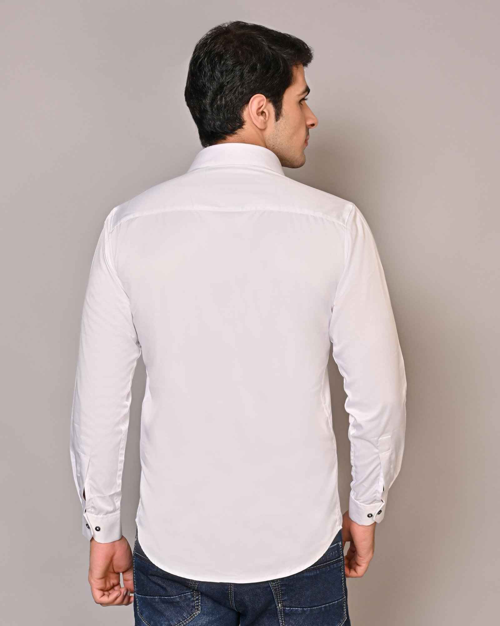 Men's Designer White Shirts With Spread Collar