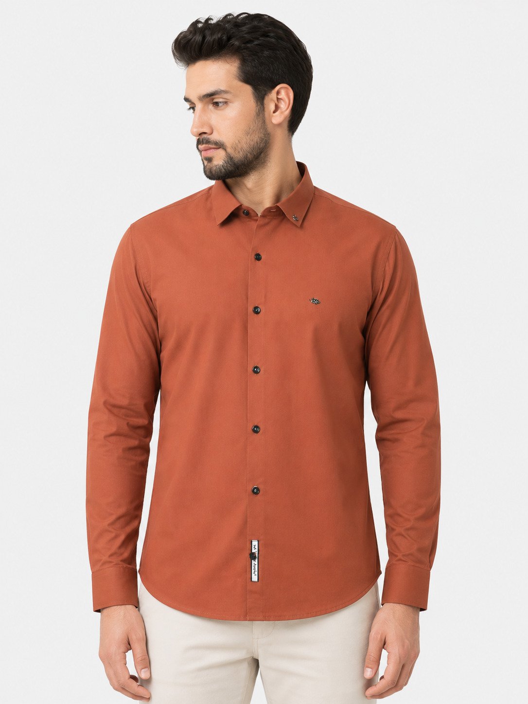 WHITE APPLE JNS MEN PLAIN PEACH SHIRT