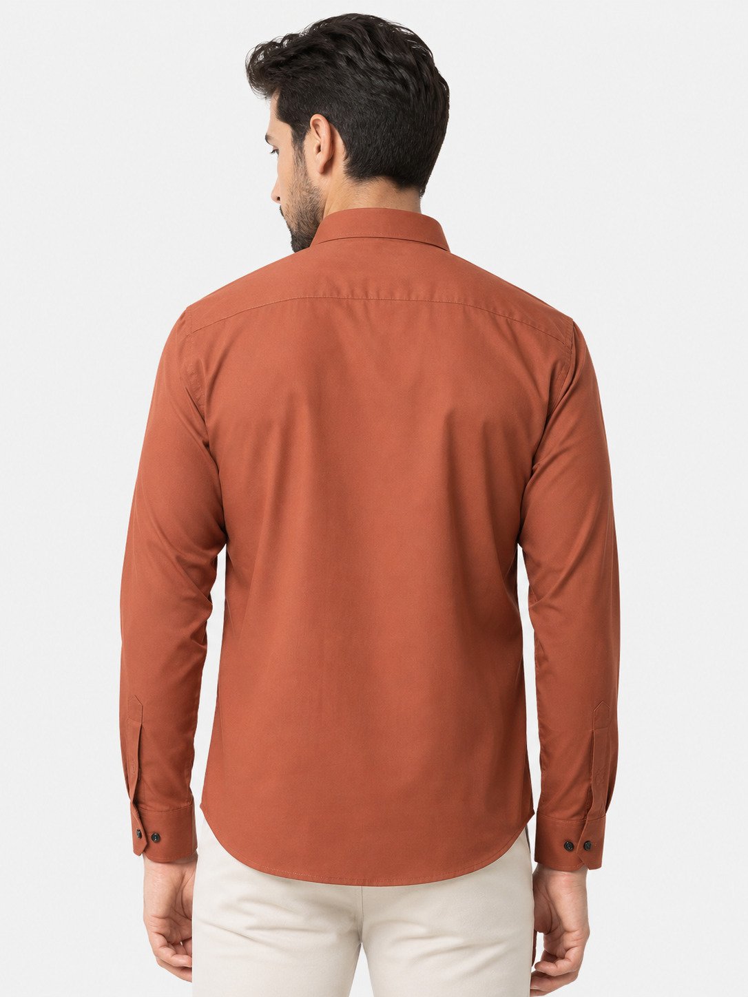 WHITE APPLE JNS MEN PLAIN PEACH SHIRT