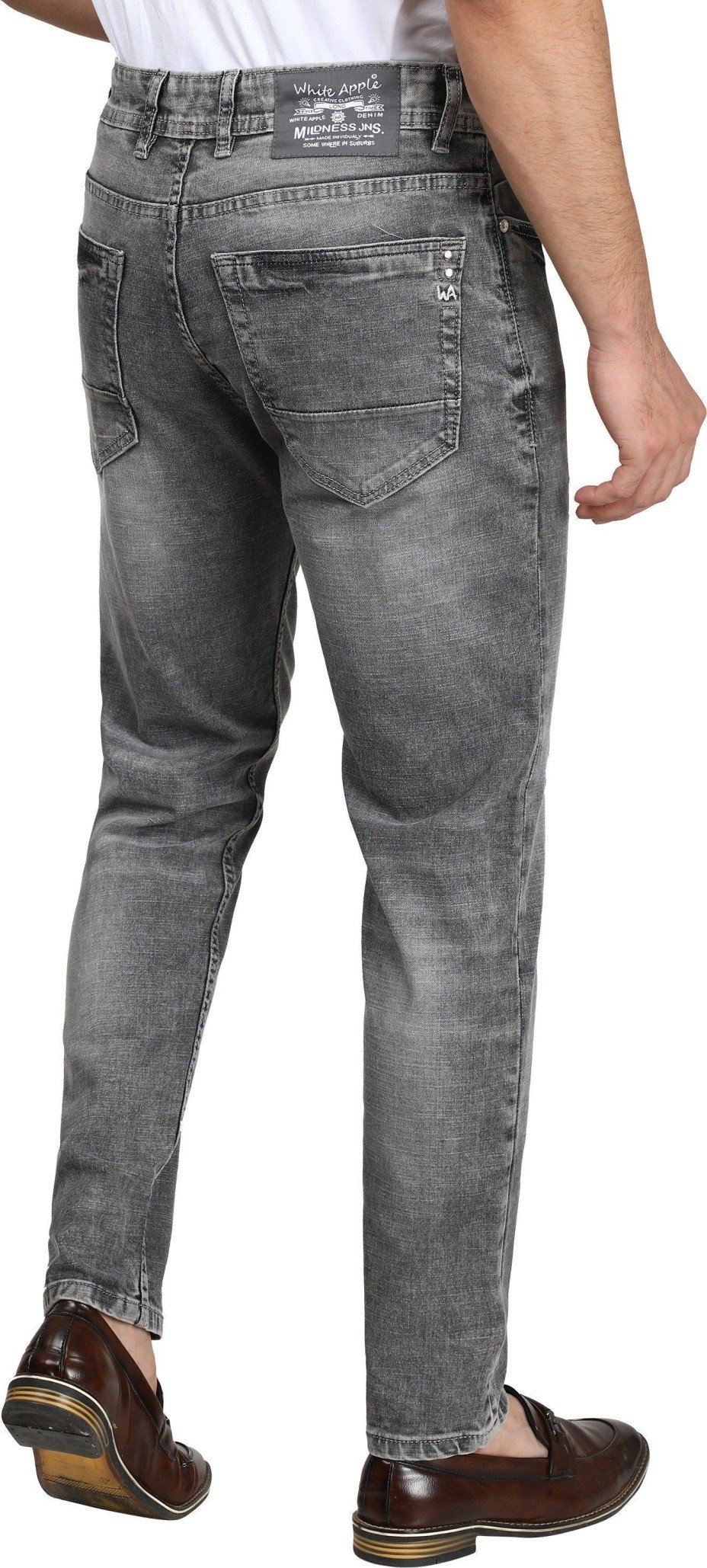 WHITE APPLE CARBON STRAIGHT JEANS FOR MEN